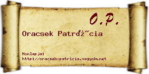 Oracsek Patrícia névjegykártya